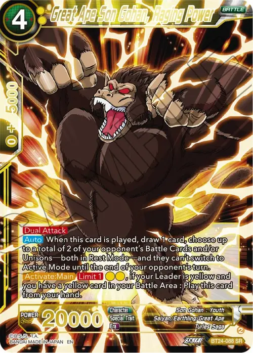 Great Ape Son Gohan, Raging Power card art