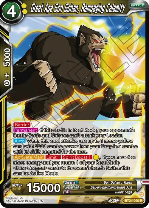 Great Ape Son Gohan, Rampaging Calamity card art