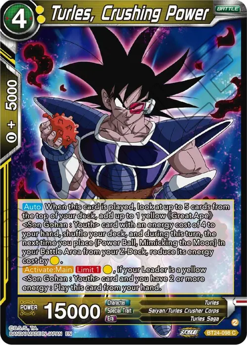 Turles, Crushing Power card art