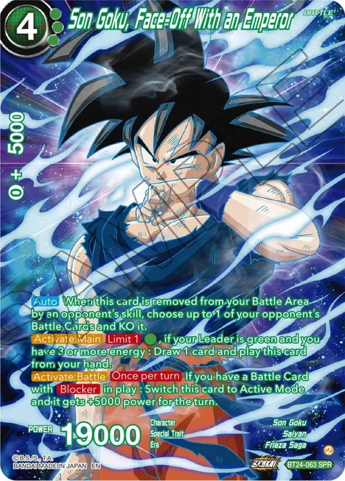 Son Goku, Face-Off With an Emperor (SPR) card art