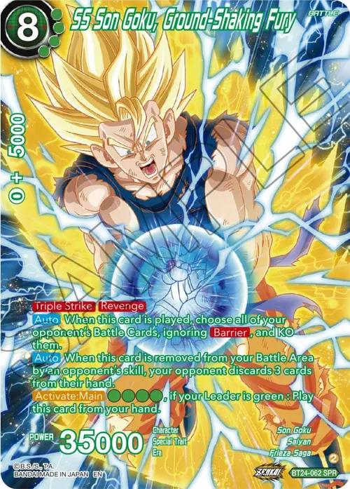 SS Son Goku, Ground-Shaking Fury (SPR) card art