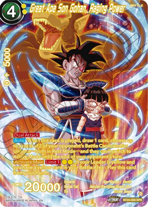Great Ape Son Gohan, Raging Power (SPR) card art