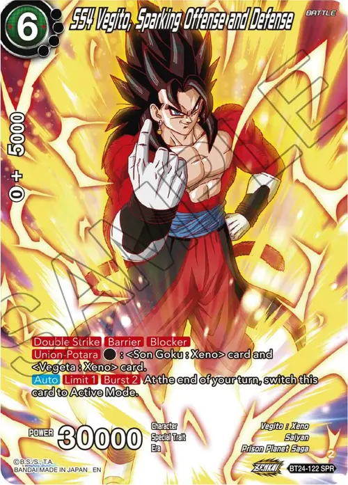 SS4 Vegito, Sparking Offense and Defense (SPR) card art