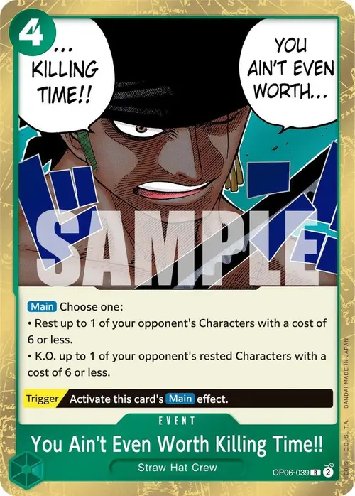 You Ain't Even Worth Killing Time!! card art