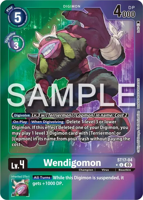 Wendigomon (Advanced Deck Set Double Typhoon Secret Pack) card art
