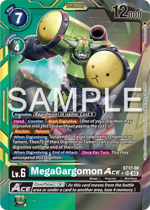 MegaGargomon ACE (Advanced Deck Set Double Typhoon Secret Pack) card art