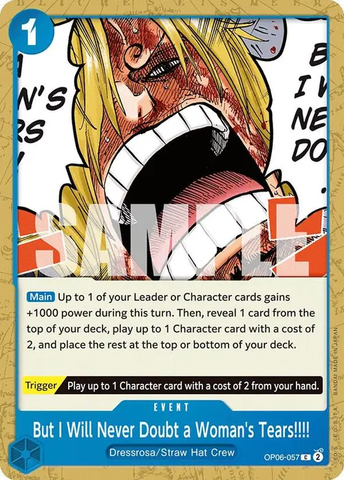 But I Will Never Doubt a Woman's Tears!!!! card art