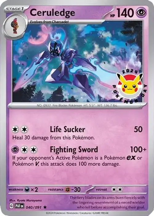 Ceruledge - 040/091 (Pokemon Day 2024) (Cosmos Holo) card art
