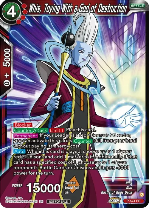 Whis, Toying With a God of Destruction (Zenkai Series Tournament Pack Vol.7) card art