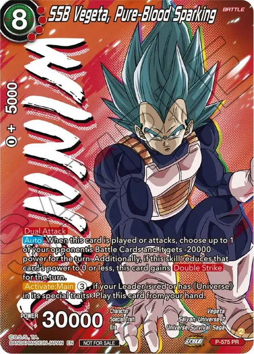 SSB Vegeta, Pure-Blood Sparking (Zenkai Series Tournament Pack Vol.7) (Winner) card art