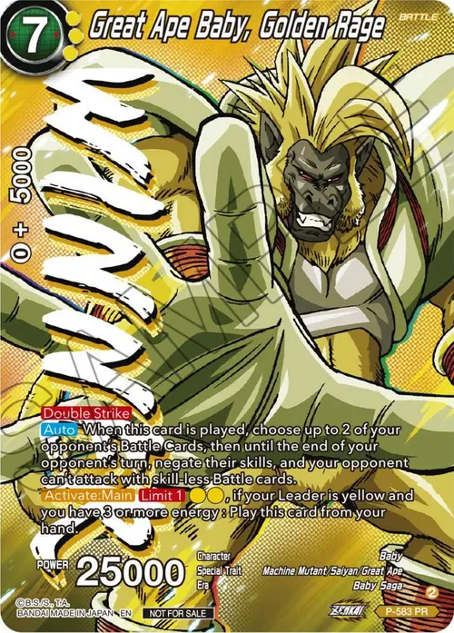 Great Ape Baby, Golden Rage (Zenkai Series Tournament Pack Vol.7) (Winner) card art