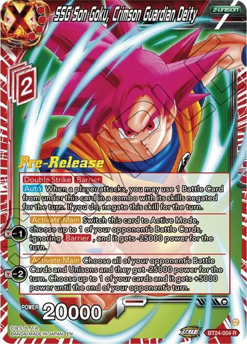 SSG Son Goku, Crimson Guardian Deity card art