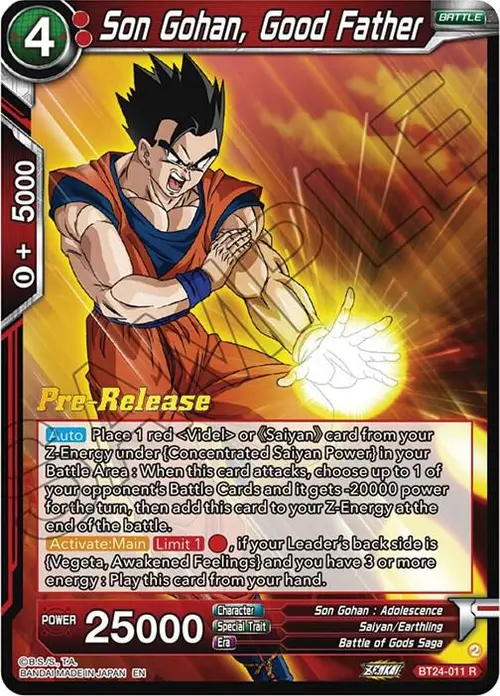 Son Gohan, Good Father card art