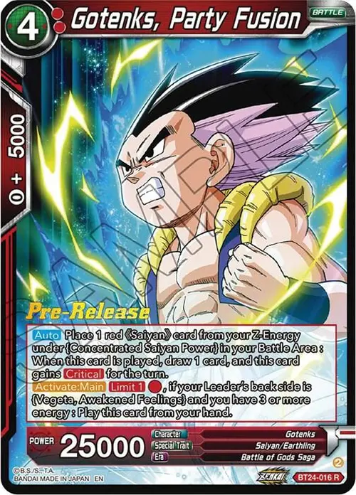 Gotenks, Party Fusion card art