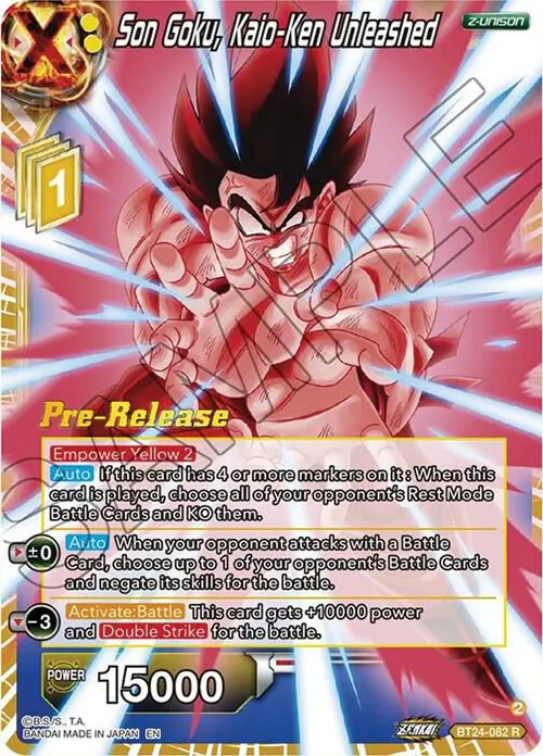 Son Goku, Kaio-Ken Unleashed card art