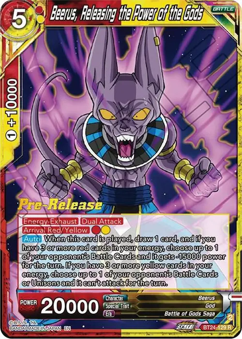 Beerus, Releasing the Power of the Gods card art