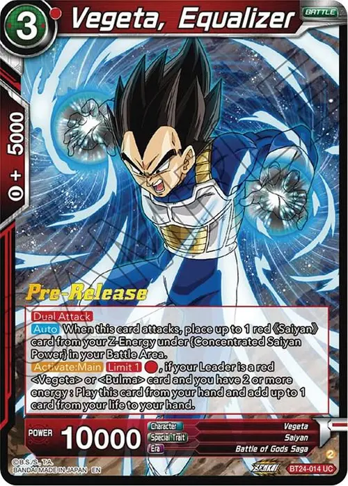 Vegeta, Equalizer card art