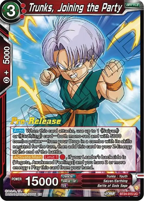 Trunks, Joining the Party card art