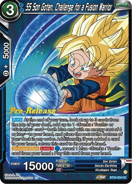SS Son Goten, Challenge for a Fusion Warrior card art