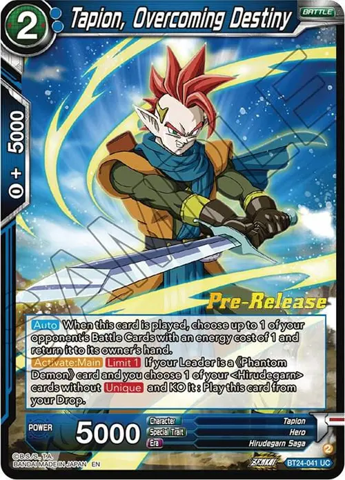 Tapion, Overcoming Destiny card art