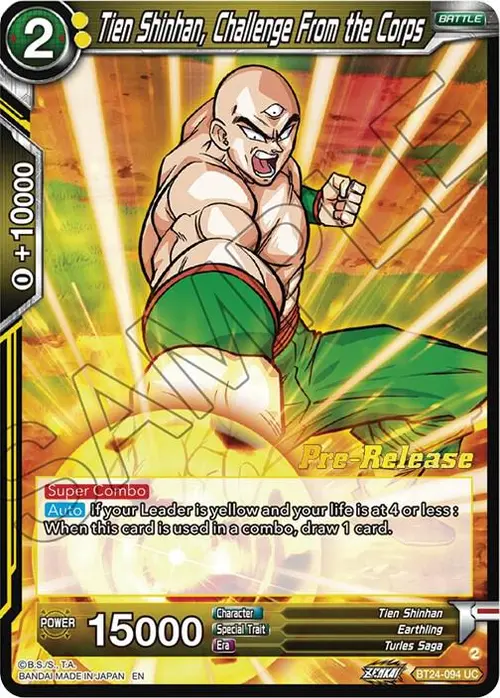 Tien Shinhan, Challenge From the Corps card art