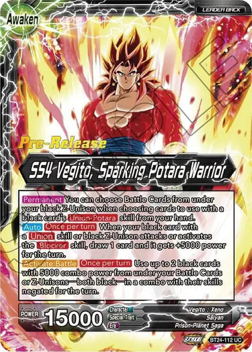 SS4 Son Goku & SS4 Vegeta // SS4 Vegito, Sparking Potara Warrior card art