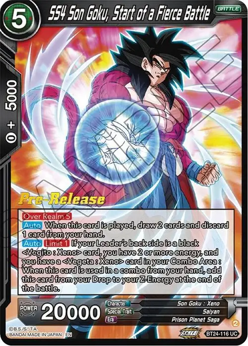 SS4 Son Goku, Start of a Fierce Battle card art