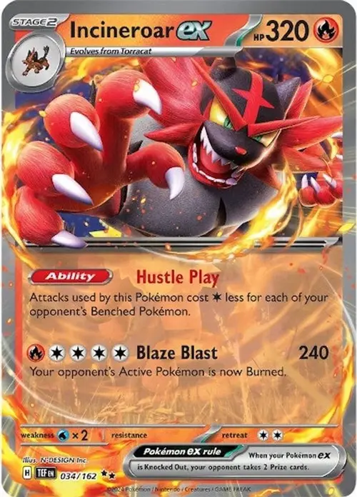Incineroar ex - 034/162 card art