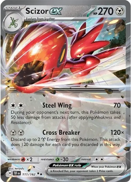 Scizor ex - 111/162 card art