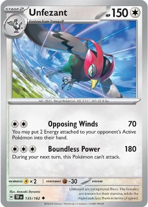 Unfezant card art