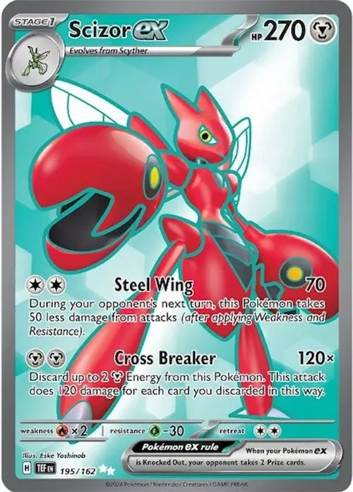 Scizor ex - 195/162 card art
