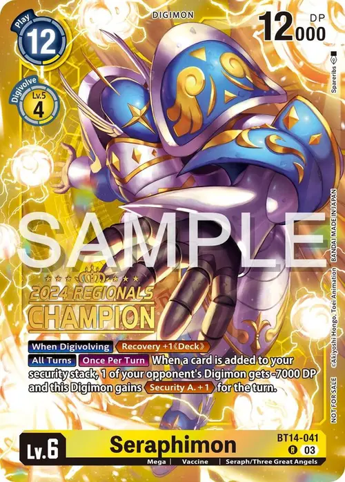 Seraphimon (2024 Regionals Champion) card art