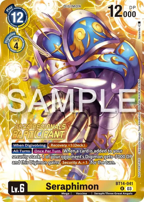Seraphimon (2024 Regionals Participant) card art