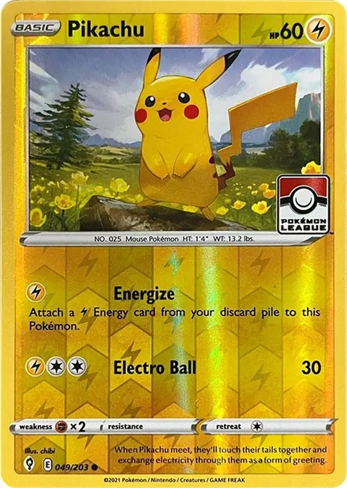 Pikachu - 049/203 (Pokemon League) card art