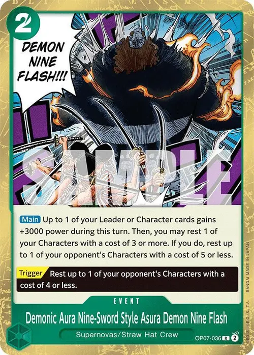 Demonic Aura Nine-Sword Style Asura Demon Nine Flash card art