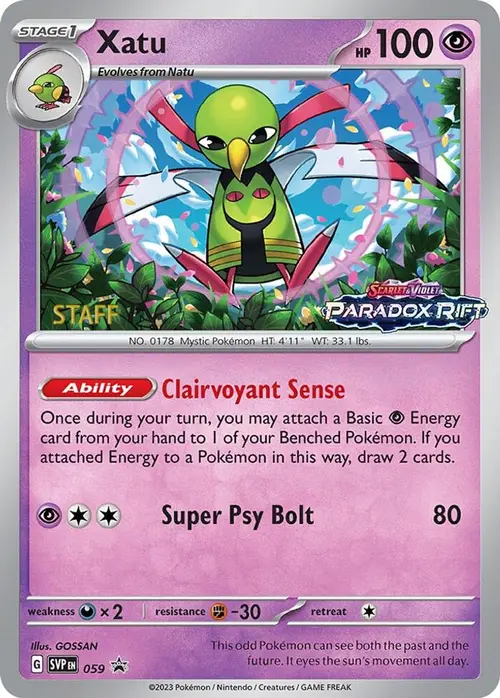 Xatu - 059 (Prerelease) [Staff] card art