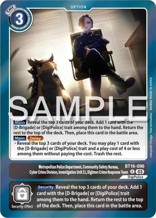 Metropolitan Police Department, Community Safety Bureau, Cyber Crime Division, Investigation Unit 11... card art