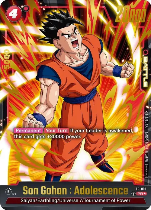 Son Gohan : Adolescence (Gold) card art