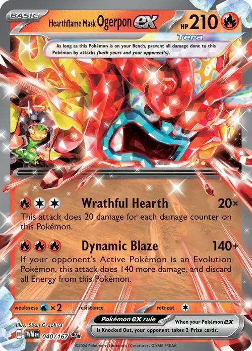 Hearthflame Mask Ogerpon ex - 040/167 card art