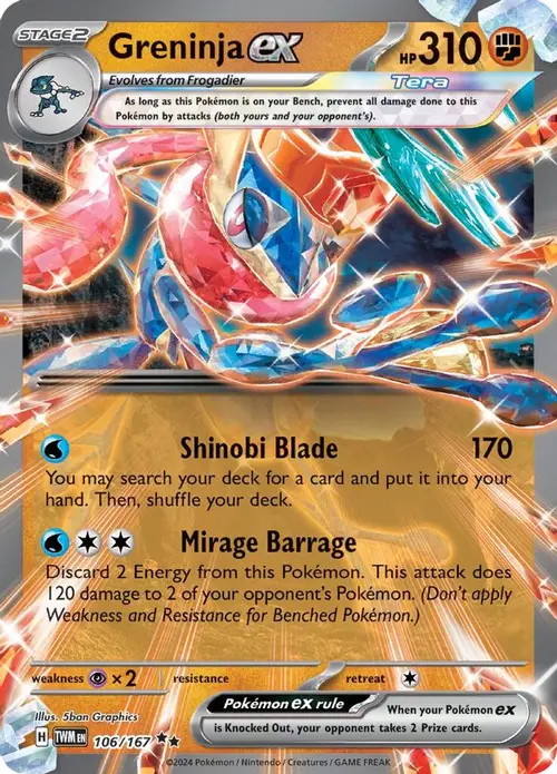 Greninja ex - 106/167 card art