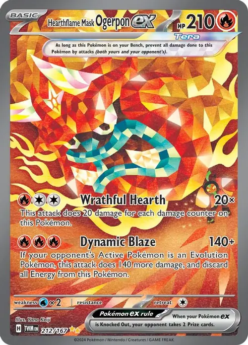 Hearthflame Mask Ogerpon ex - 212/167 card art