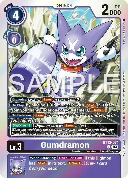 Gumdramon - BT12-074 (Official Tournament Vol.13 Winner Pack) card art