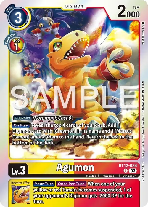 Agumon - BT12-034 (Official Tournament Vol.13 Winner Pack) card art