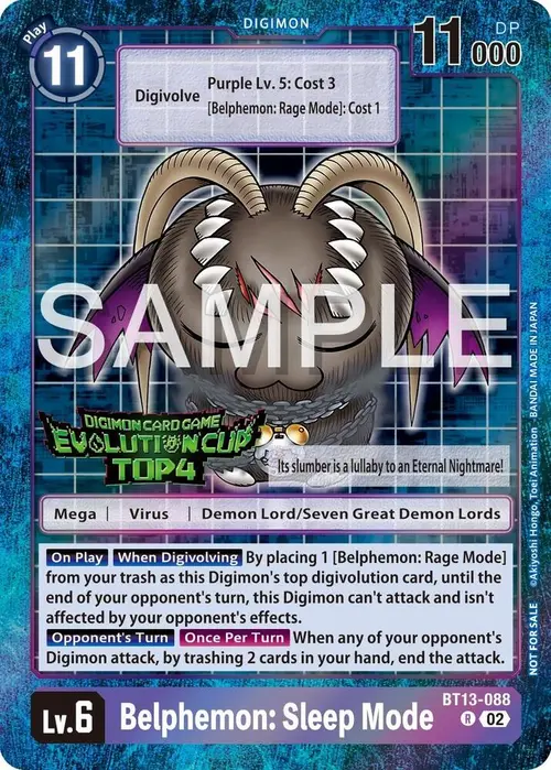 Belphemon: Sleep Mode - BT13-088 (2024 Evolution Cup Top 4) card art