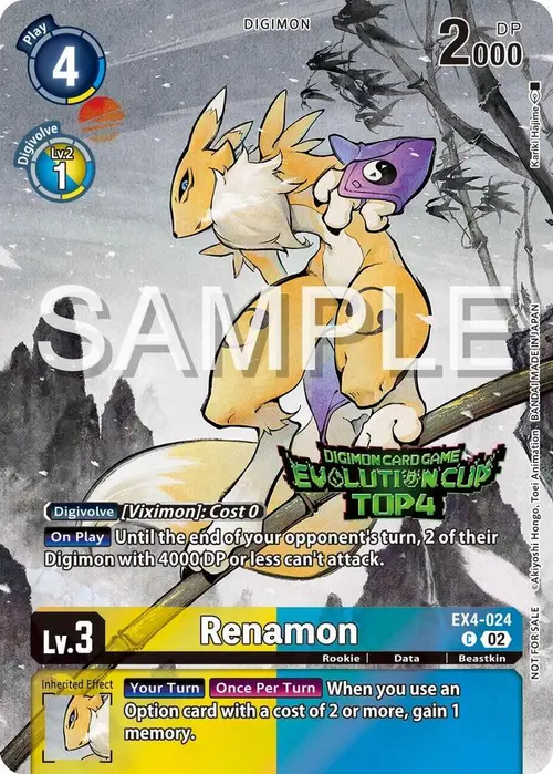 Renamon - EX4-024 (2024 Evolution Cup Top 4) card art