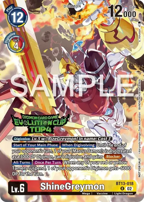 ShineGreymon - BT13-018 (2024 Evolution Cup Top 4) card art