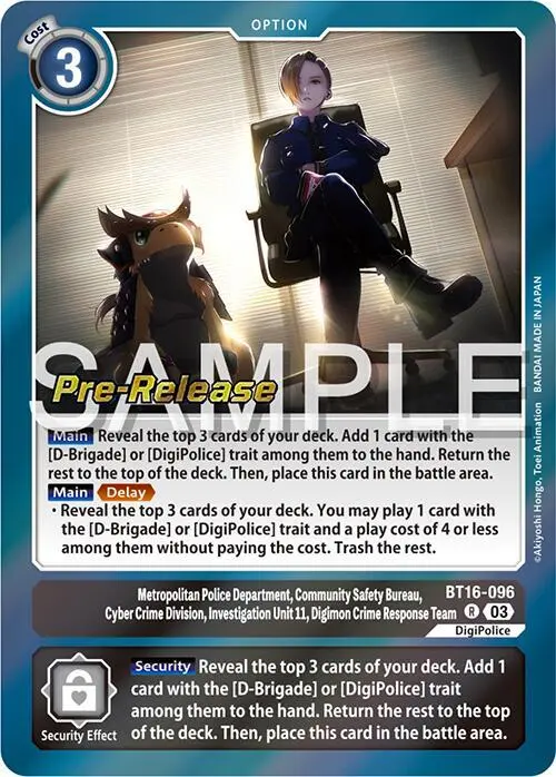 Metropolitan Police Department, Community Safety Bureau, Cyber Crime Division, Investigation Unit 11... card art
