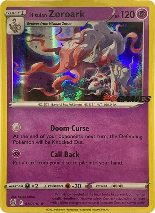 Hisuian Zoroark - 076/196 (EB Games Exclusive) card art