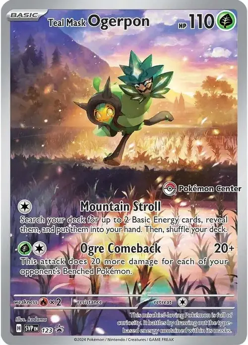 Teal Mask Ogerpon - 123 (Pokemon Center Exclusive) card art