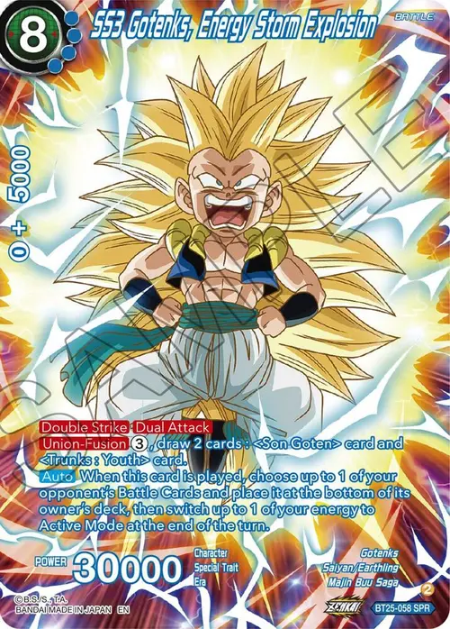 SS3 Gotenks, Energy Storm Explosion (SPR) card art